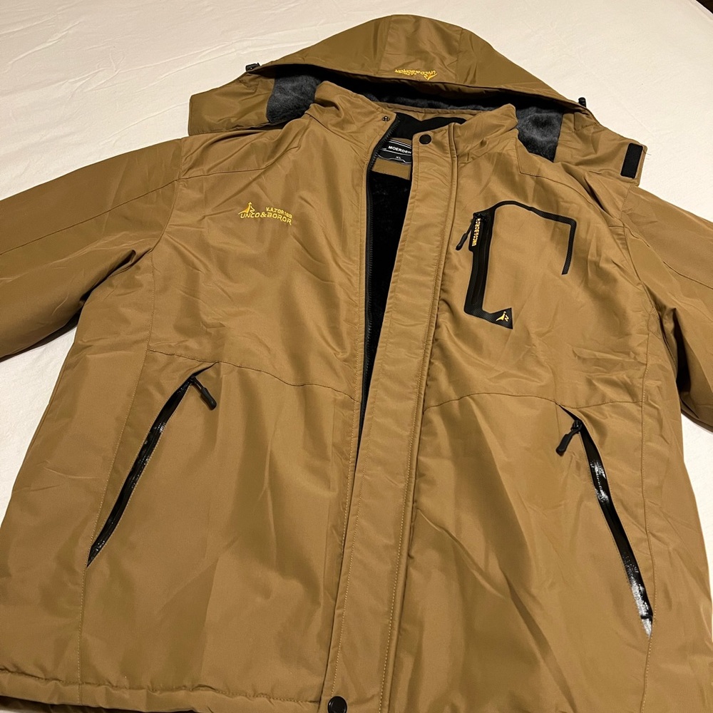 Brown warm rain jacket